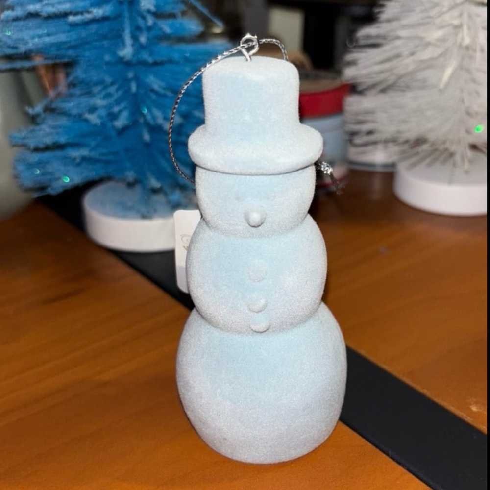 Target WonderShop Baby Blue Flocked Snowman Ornament